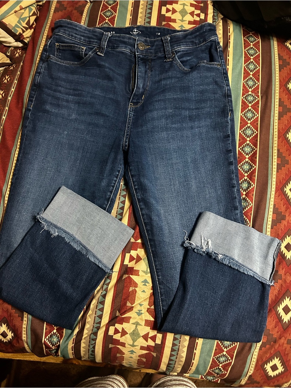 St. John’s Bay Dark Wash Cuffed Women's Jeans - Blue
